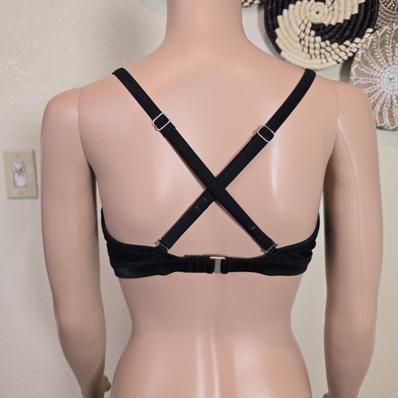 ATHLETA Women's Black Twist Bikini Top 34 D/DD Adjustable EXCELLENT - Picture 3 of 8